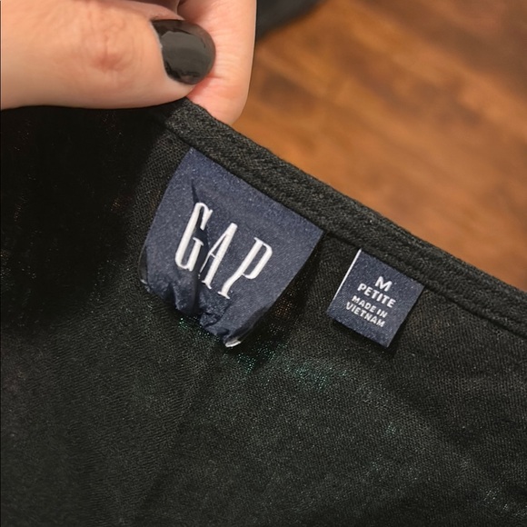 GAP Black Linen Button-Down Women’s Dress, Size Medium Petite - Picture 3 of 5